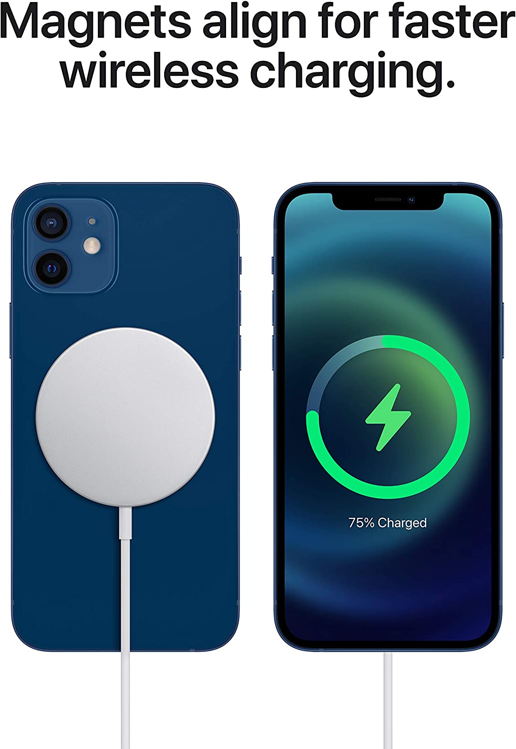 The magnetic wireless charger is suitable for all mobile phones that can be charged wirelessly via 15W fast charging