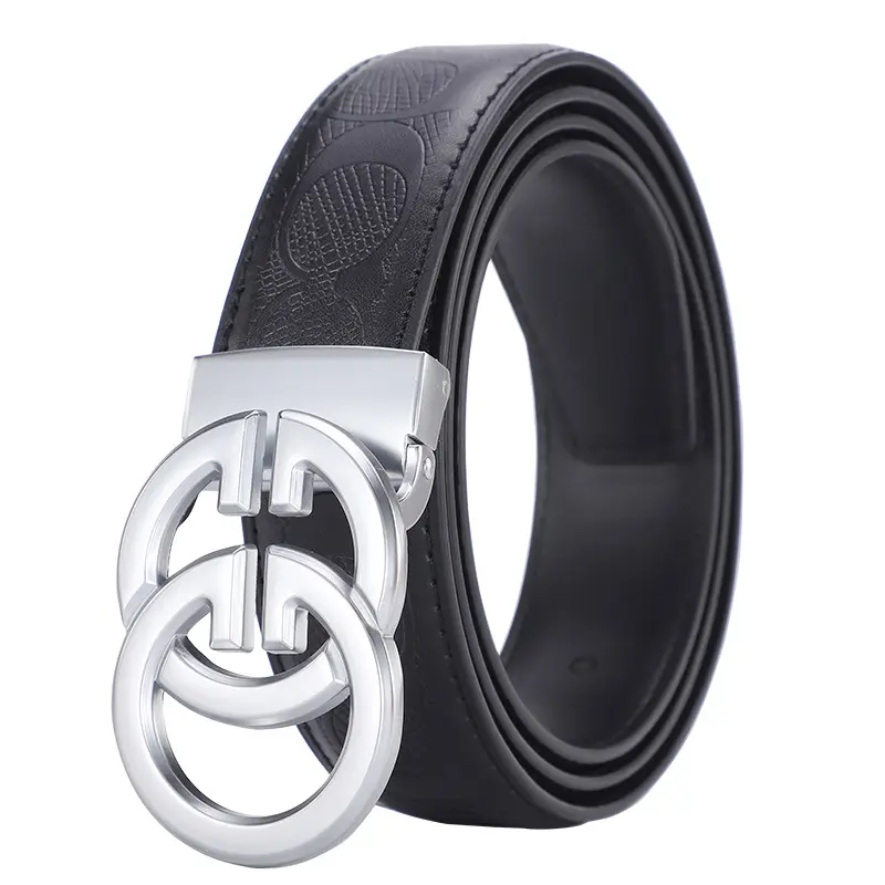 Men's luxury design: Soft belt with self-buckle ratchet belt, adjustable in length