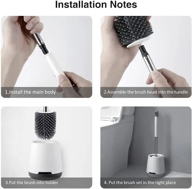 Silicone Toilet Brush - Premium Toilet Brush Bathroom Set - Efficient Modern toilet brush