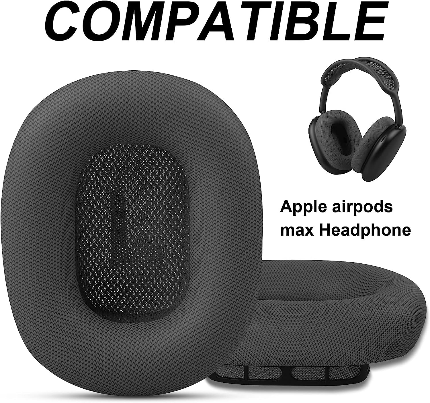 Premium replacement ear pads for Apple AirPods Max headphones, Memory foam ear pads