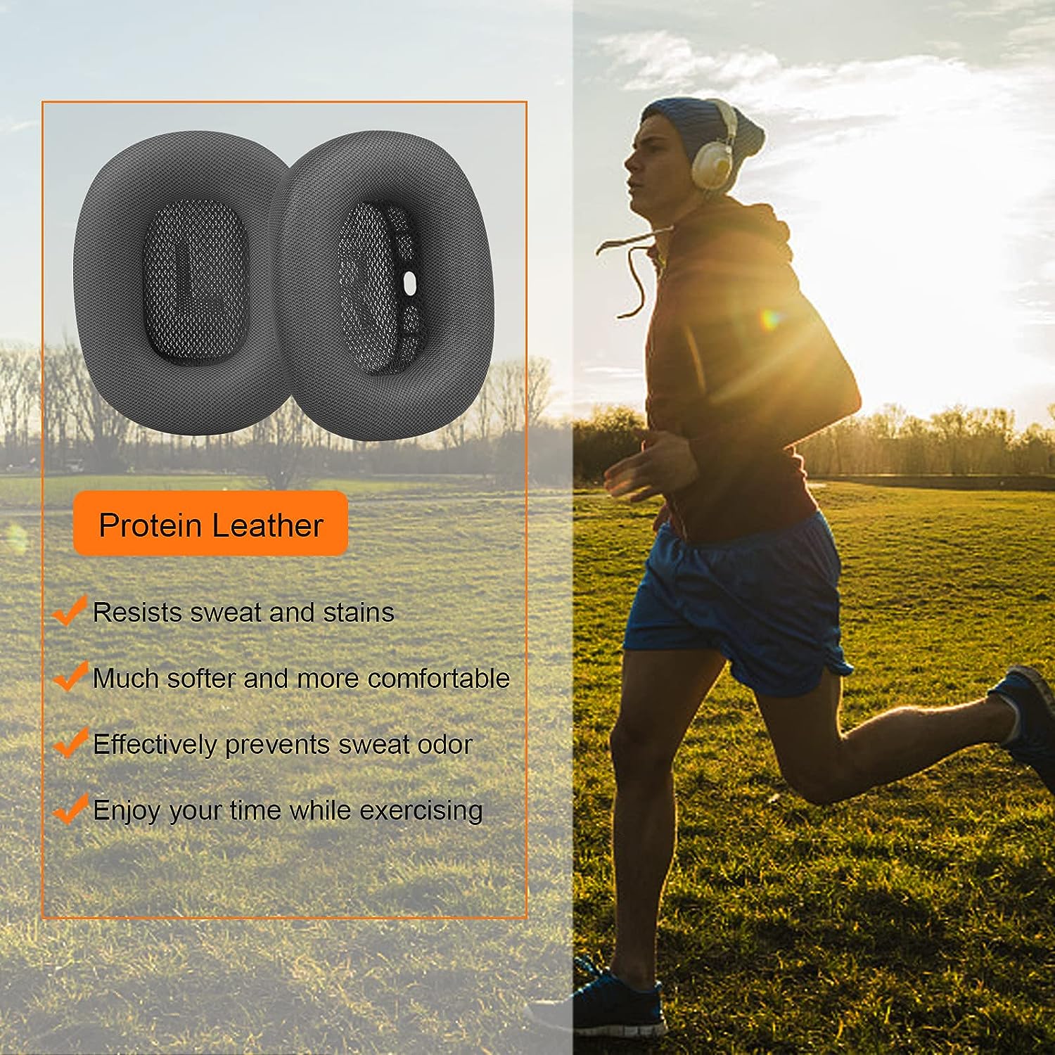 Premium replacement ear pads for Apple AirPods Max headphones, Memory foam ear pads