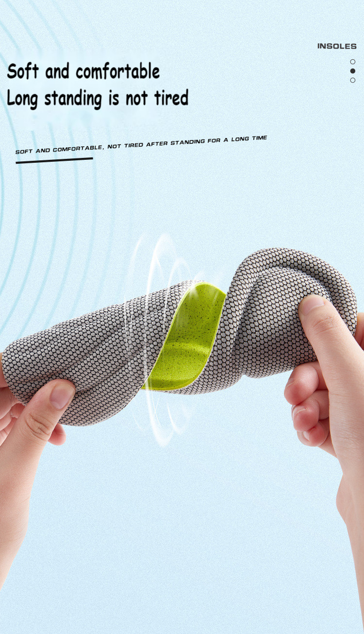 Arch support insole Men's massage men's non-slip insole Solid memory foam sole correction sole