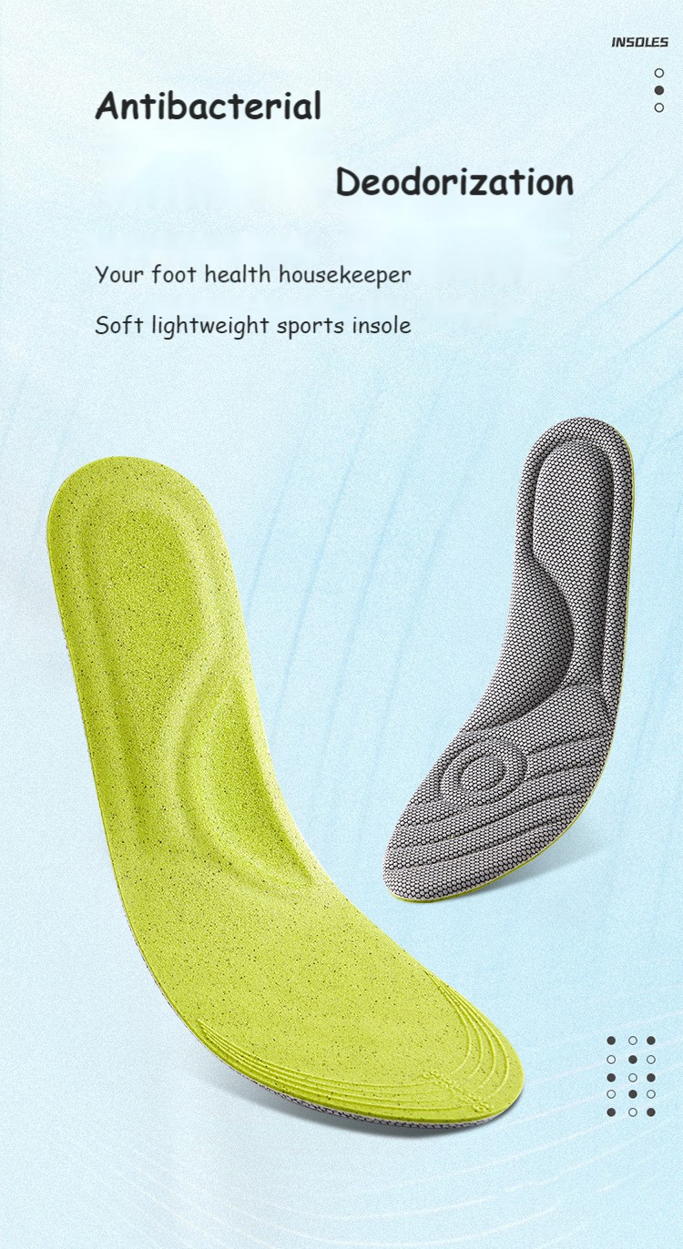 Arch support insole Men's massage men's non-slip insole Solid memory foam sole correction sole