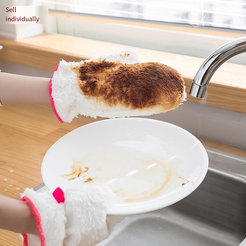 New bamboo fiber dishwashing gloves Household kitchen cleaning waterproof gloves non-oil household gloves