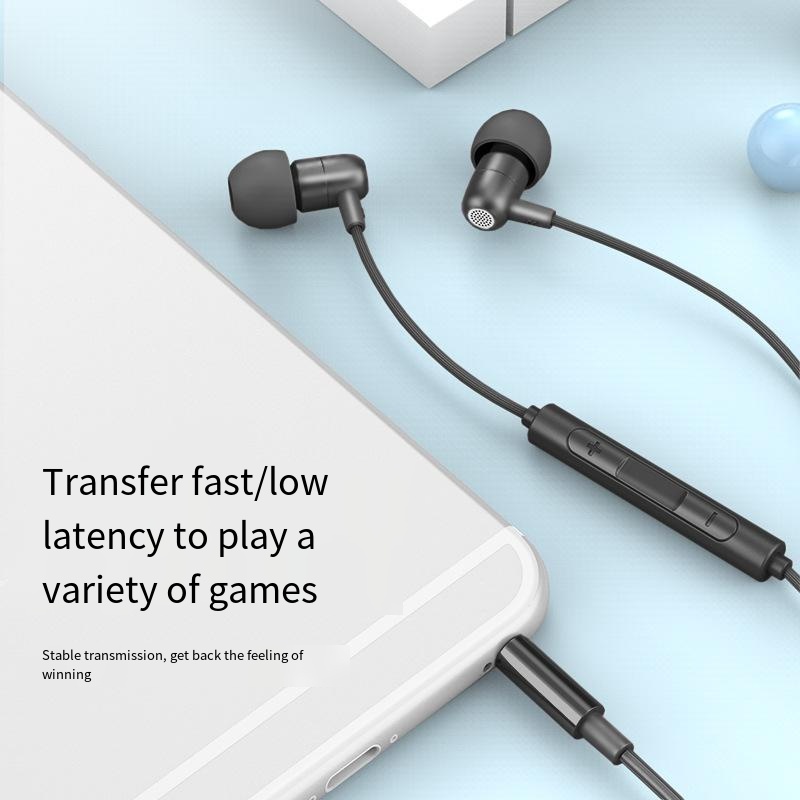 Metal in-ear round hole mini earphones heavy bass wired earbuds