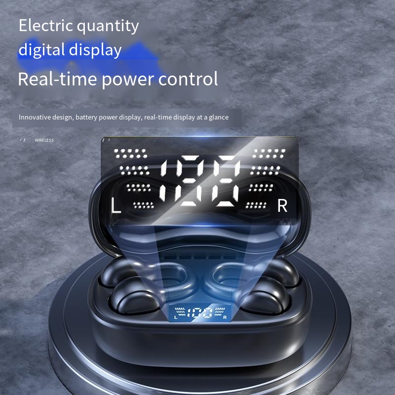 Ear clip Bluetooth headphones Ultra-long life noise-cancelling bone conduction sports headphones