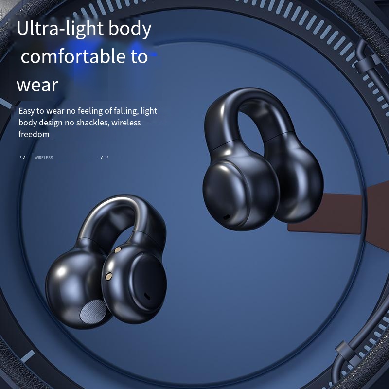 Ear clip Bluetooth headphones Ultra-long life noise-cancelling bone conduction sports headphones