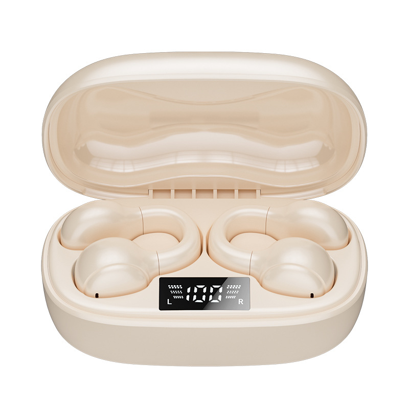 Ear clip Bluetooth headphones Ultra-long life noise-cancelling bone conduction sports headphones