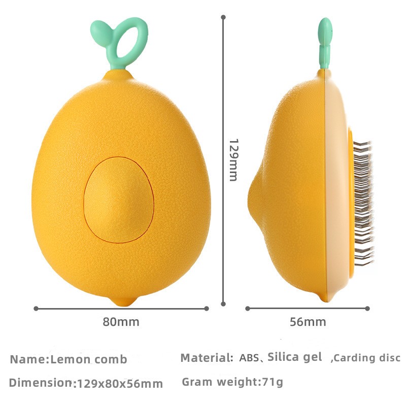 Pet grooming special avocado lemon styling comb hair children pet needle comb massage comb