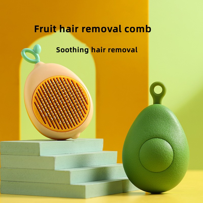 Pet grooming special avocado lemon styling comb hair children pet needle comb massage comb