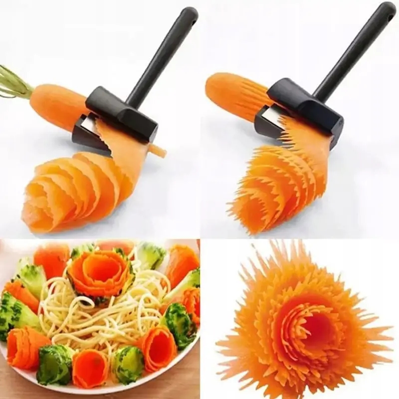 Fruit and vegetable roll flower carving knife cucumber carrot flower cutter roll flower artifact