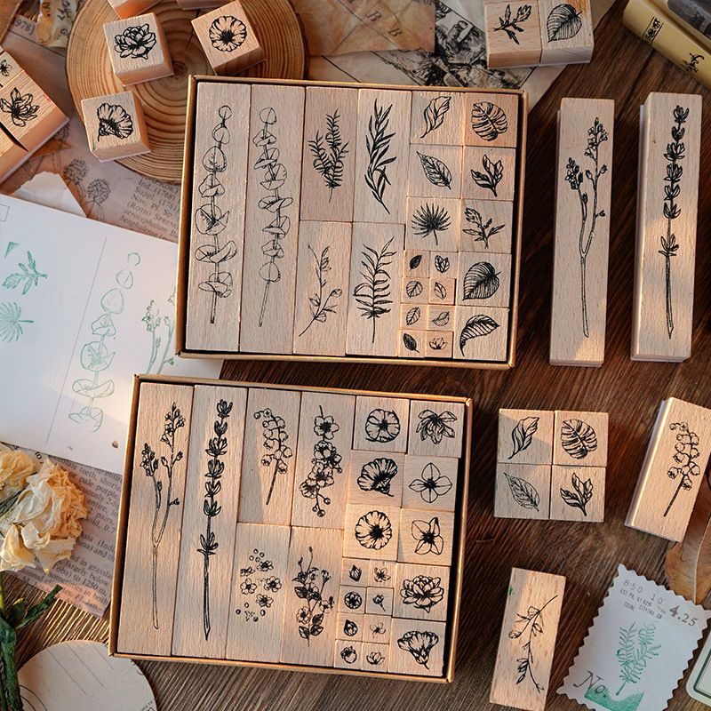 22 piece vintage wooden seal set - perfect for DIY craft, scrapbooking, lettering, card making