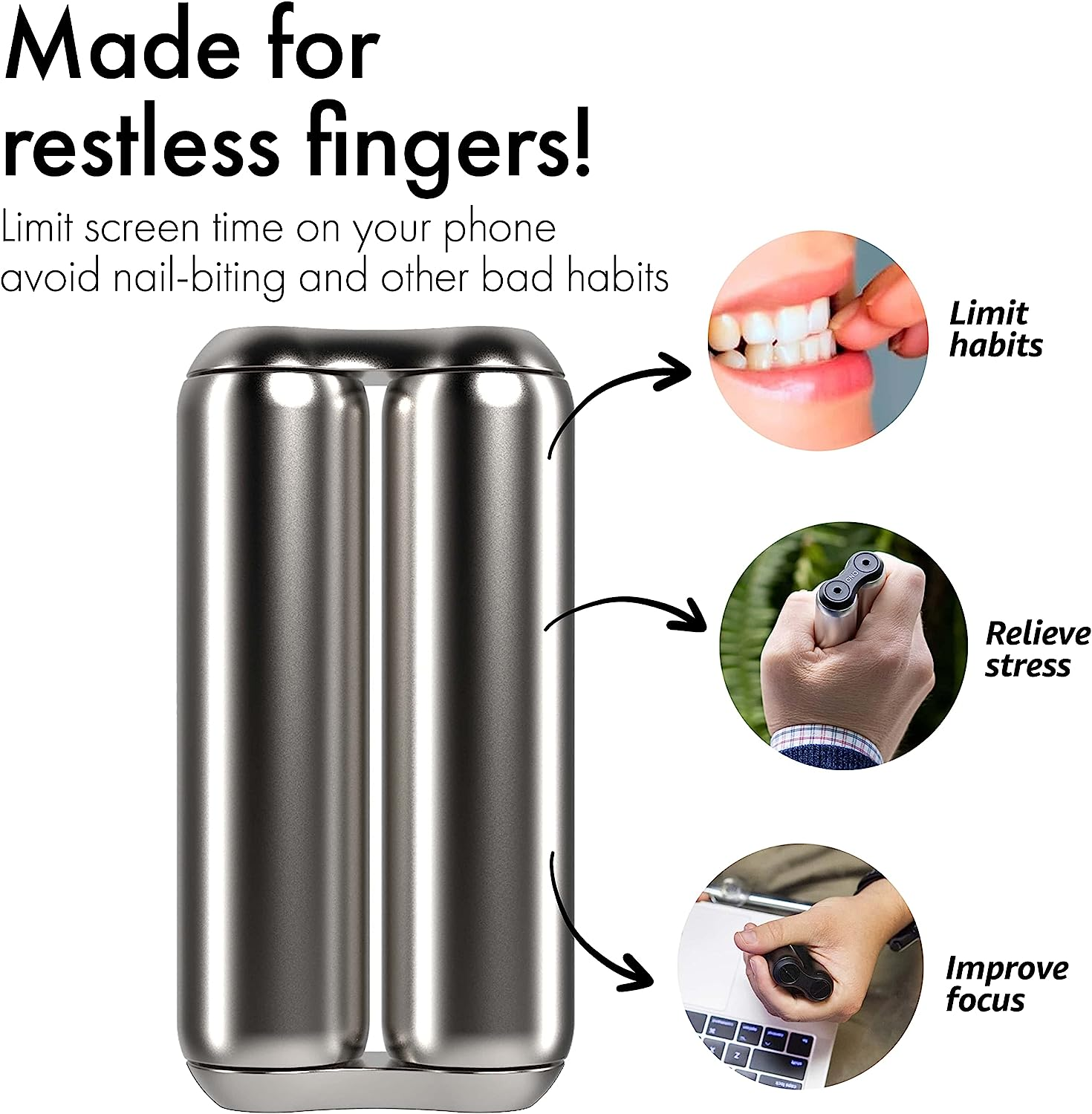 Stainless Steel  The Original Handheld Fidget Toy for Adults  Relieve Stress, Anxiety, Tension | Promotes Focus, Clarity