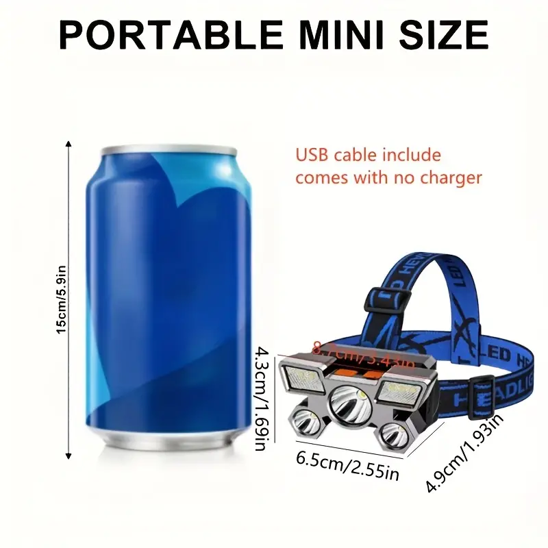 Rechargeable USB Waterproof LED Headlamp - Perfect for Outdoor Camping Adventures!