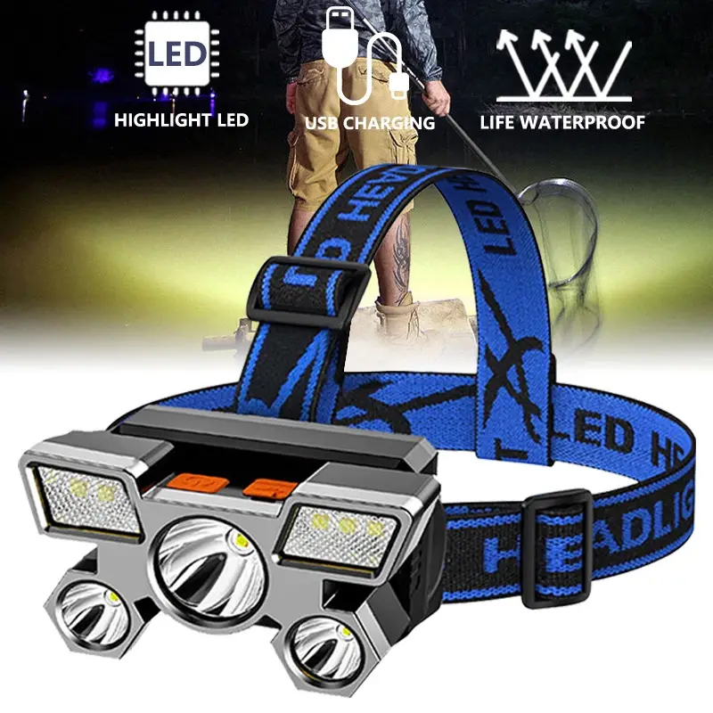 Rechargeable USB Waterproof LED Headlamp - Perfect for Outdoor Camping Adventures!