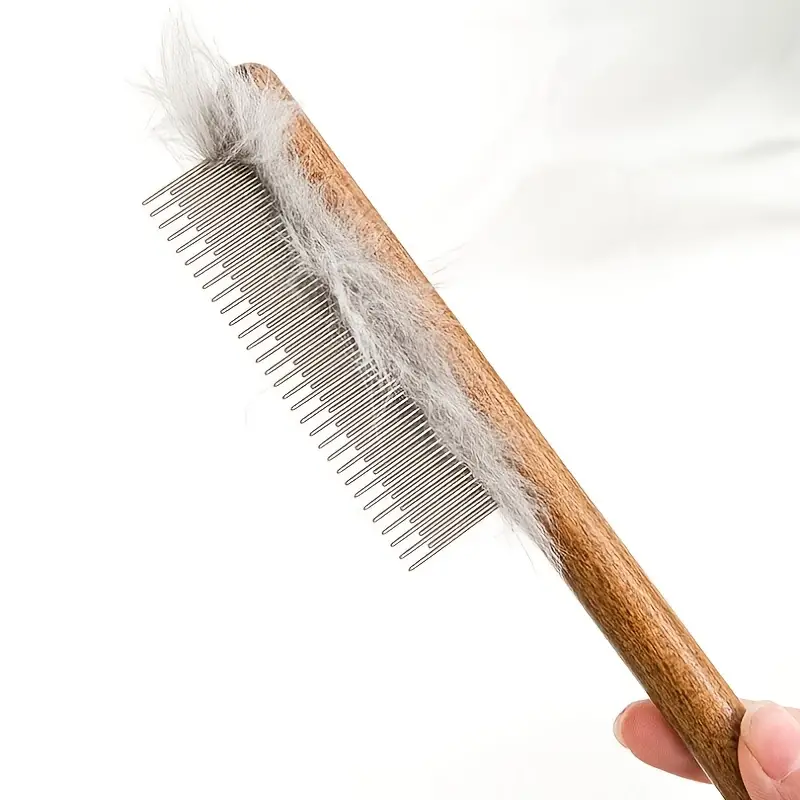 Wooden Solid Pet Hair Comb - Perfect for Dog & Cat Hair Removal