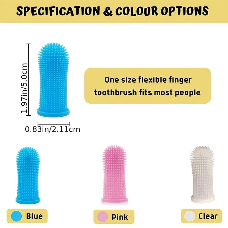 Silicone Pet Toothbrush ,Protecting Pet's Oral Health 2pcs