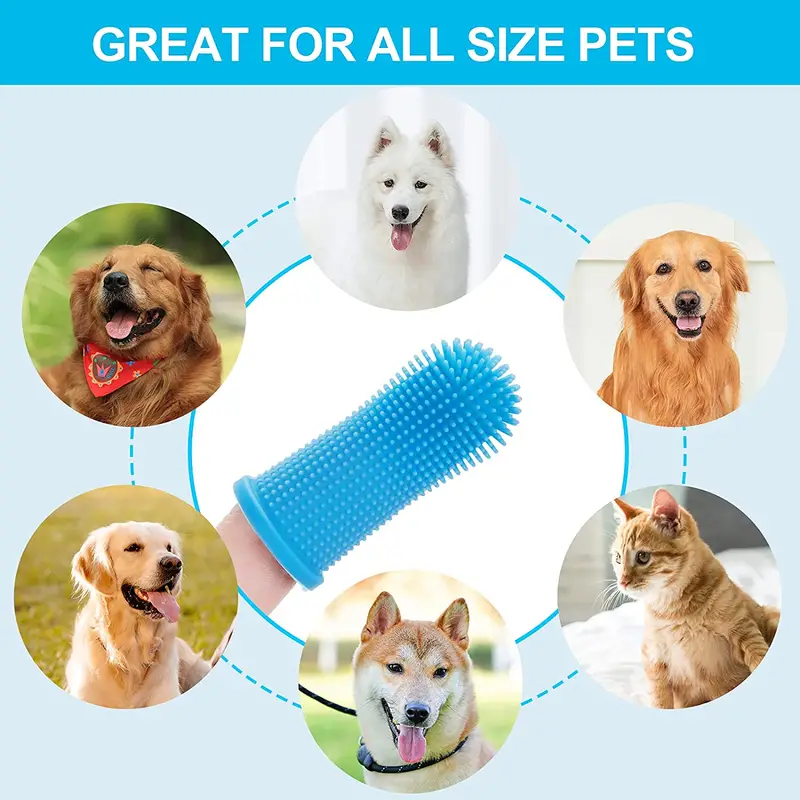 Silicone Pet Toothbrush ,Protecting Pet's Oral Health 2pcs