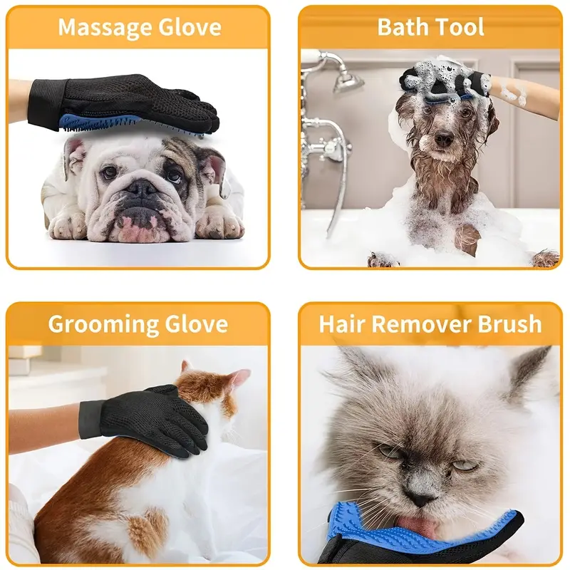 Pamper Your Pet with the Pet Grooming Glove - Perfect for Shedding Cats & Dogs
