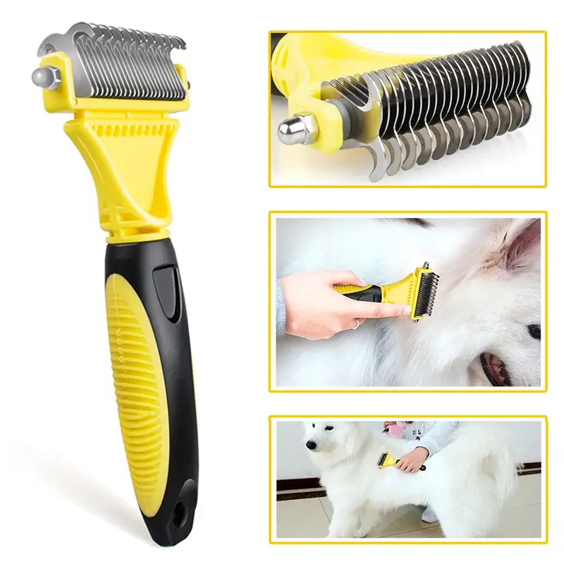 Double-Sided Pet Grooming Brush ,Dog & Cat Brush Hair Remove 