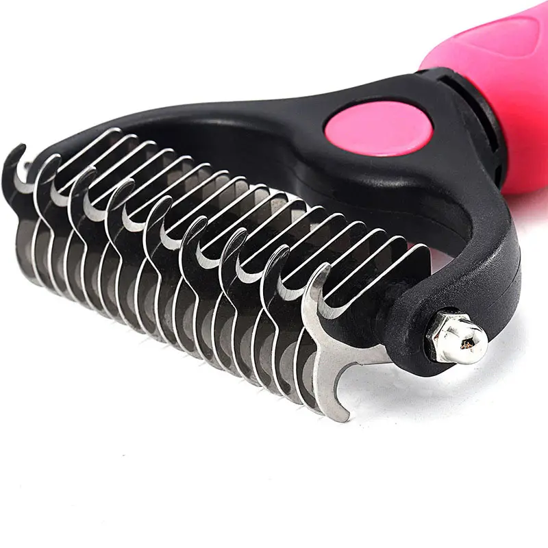 Double-Sided Pet Grooming Brush ,Dog & Cat Brush Hair Remove 