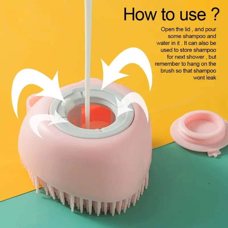 Soft Silicone Pet Brush: Massage Your Dog or Cat's Hair with Shower Gel Dispenser