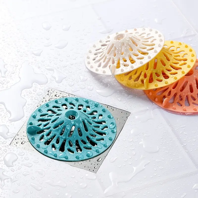 2pcs Silicone Floor Drain Covers - Hair Catcher, Easy to Install & Clean Suitable for Bathroom, Bathtub ，Kitchen