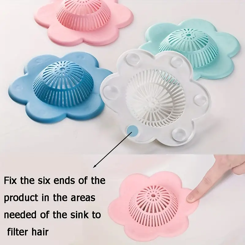 Silicone Floor Drain Covers - Hair Catcher, Easy to Install & Clean Suitable for Bathroom, Bathtub ，Kitchen 2psc
