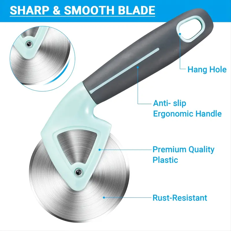 Premium Pizza Cutter Wheel - Stainless Steel Pizza Slicer - 9cm/3.54in Diameter 1Pc