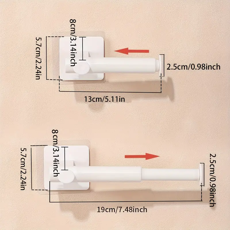 White Retractable Hat Rack Maximize Your Wardrobe Space 2pc
