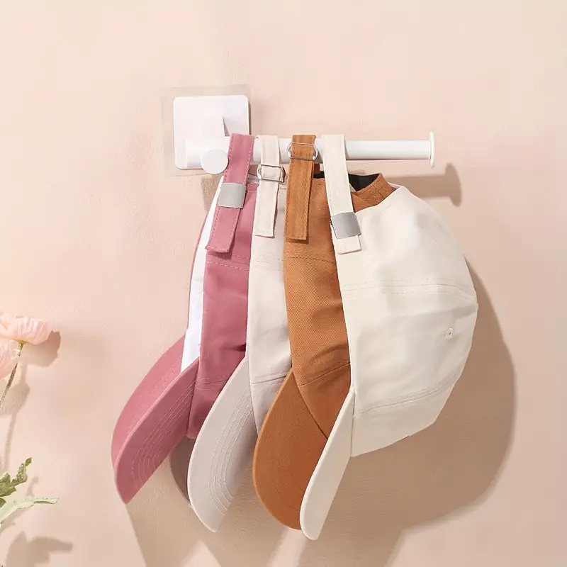 White Retractable Hat Rack Maximize Your Wardrobe Space 2pc