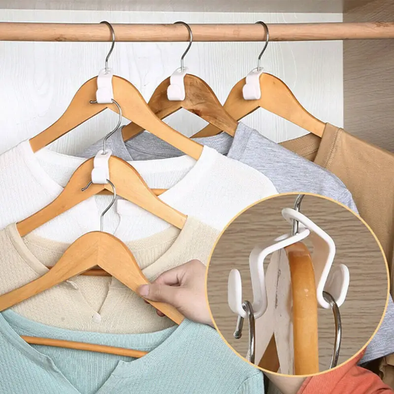 20pcs Heavy Duty Clothes Hanger Connector Hooks - Space Saving Cascading Extenders for Closet Organizer & Storage