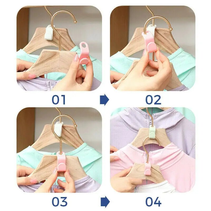 20pcs Heavy Duty Clothes Hanger Connector Hooks - Space Saving Cascading Extenders for Closet Organizer & Storage