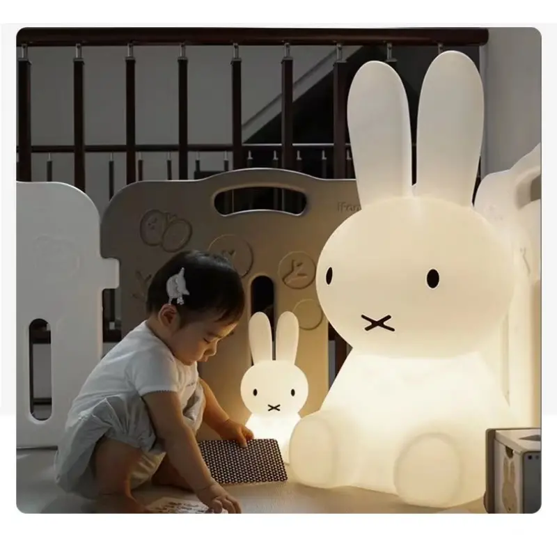1pc Remote-Controlled Rabbit Night Light - Brighten Up Your Kid's Room with Color & Brightness Control