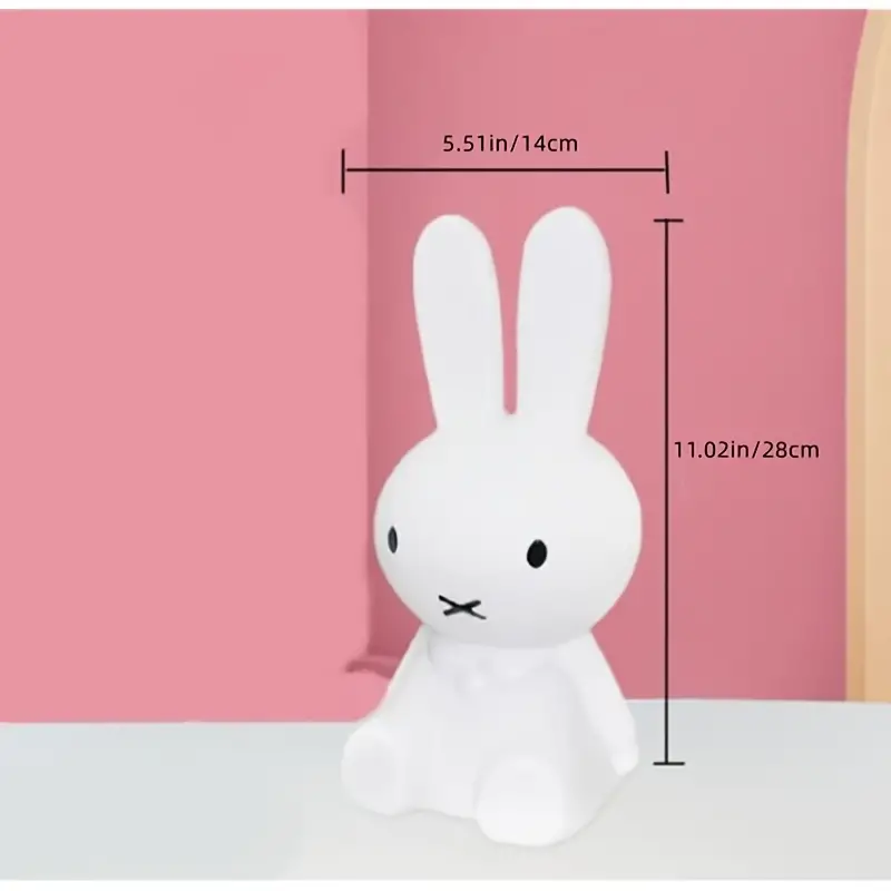 1pc Remote-Controlled Rabbit Night Light - Brighten Up Your Kid's Room with Color & Brightness Control