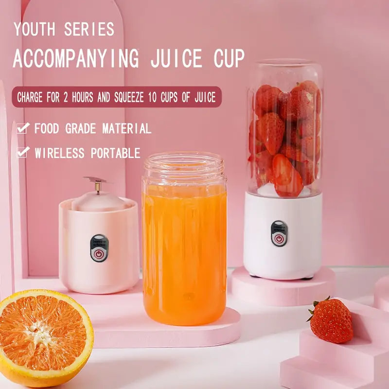 Electric USB Rechargeable Portable Smoothie Blender - Make Delicious Juices & Sports Bottle Drinks Anywhere