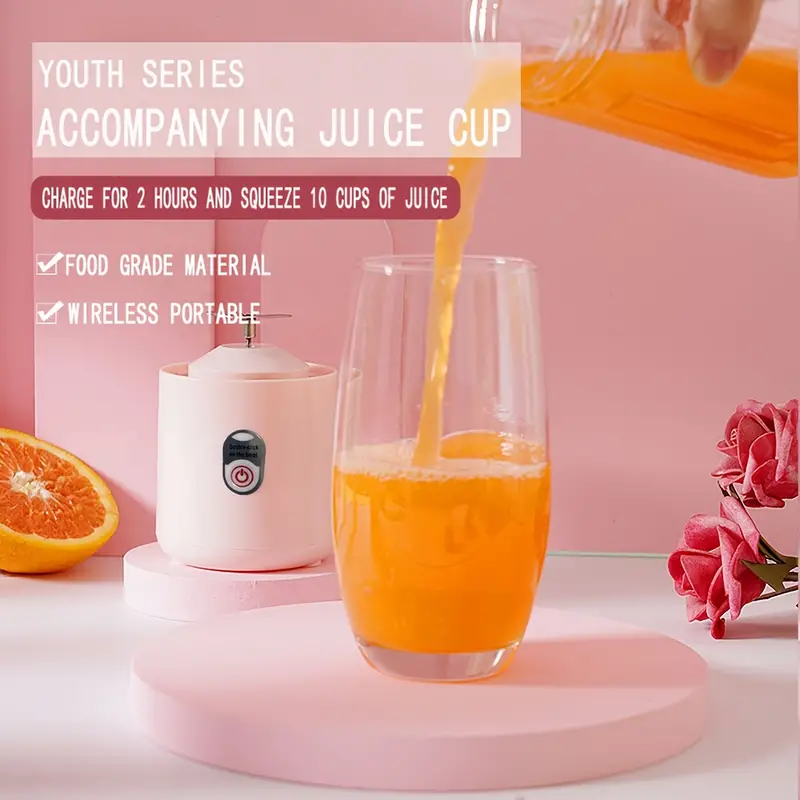 Electric USB Rechargeable Portable Smoothie Blender - Make Delicious Juices & Sports Bottle Drinks Anywhere